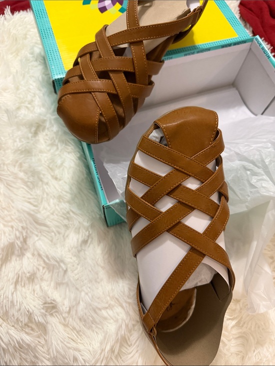 Sophia Taylor Shoes - Braided Strap Women’s Sandal in Tan - Classic Summer Style
